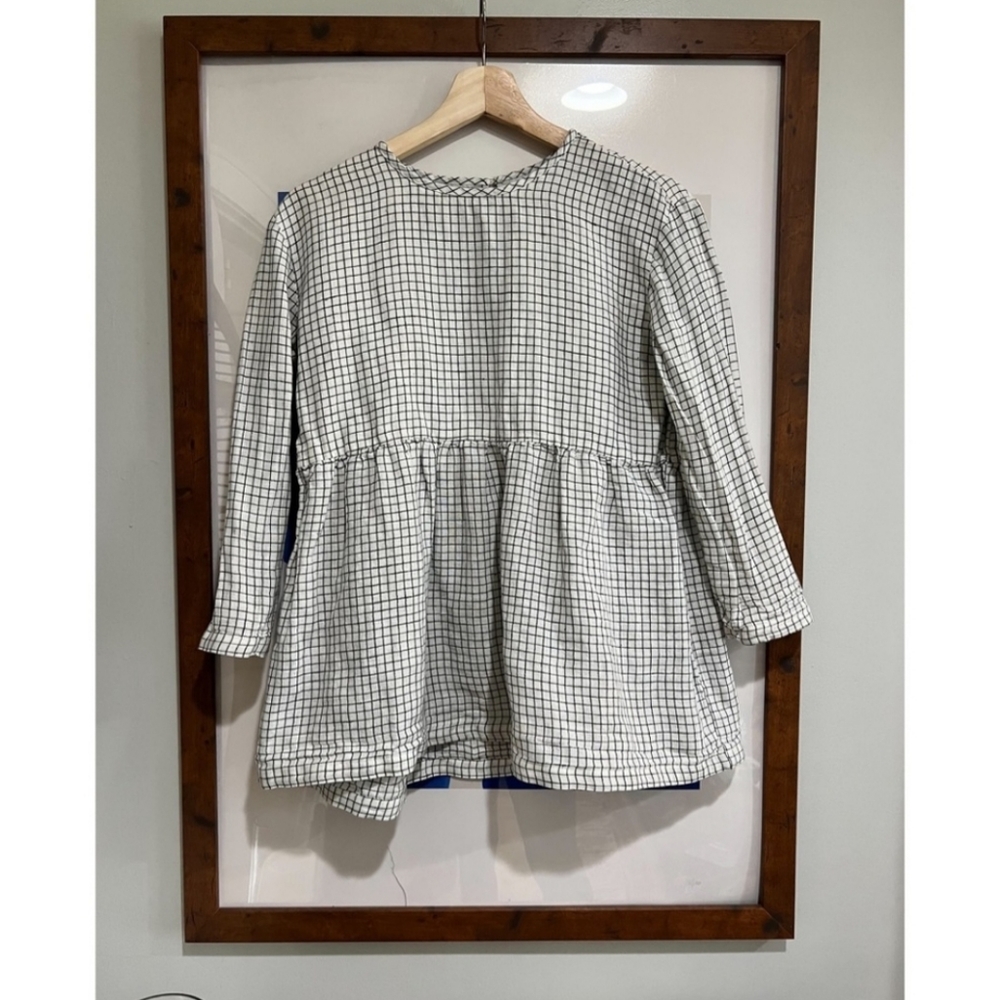 Ayla Top - Natural Checker
